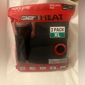 32 Degrees Heat Men's Black 2 PK Base Layer Pant Size Extra Large New In Package